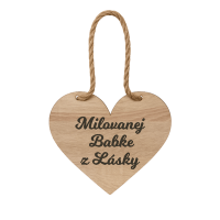 Drevené srdiečko – Milovanej babke z lásky