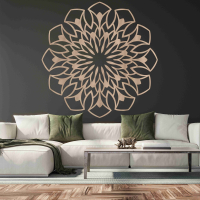 Drevená mandala na stenu - Kvet