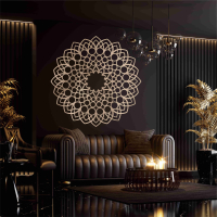 Drevená mandala na stenu - Kvetina