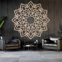 Drevená mandala na stenu - Lotus
