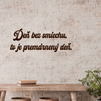 Drevený nápis na stenu - Deň bez smiechu,
