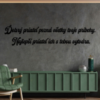 Drevený nápis na stenu - Dobrý priateľ pozná