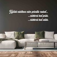 Drevený nápis na stenu - Každá návšteva nám prináša radosť...