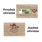 Drevená obálka na peniaze pre dievčatko - Sviatosť ku krstu