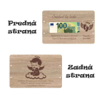 Drevená obálka na peniaze pre chlapca - Sviatosť ku krstu