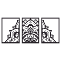 Trojdielny obraz na stenu - Mandala