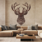 Drevený obraz – Ornamentálna hlava jeleňa