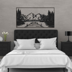 Drevený obraz - Štíty nad jazerom