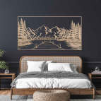 Drevený obraz - Štíty nad jazerom