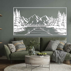 Drevený obraz - Štíty nad jazerom