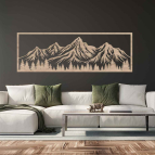 Drevený obraz na stenu - Hory