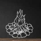 Drevený obraz – Kempingový oheň