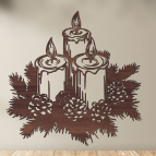 Vianočný veniec so sviečkami – Drevený obraz na stenu