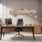 Drevený obraz na stenu - Mustang