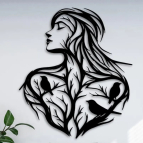 Drevený obraz na stenu – Žena v prírode