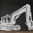 Drevený obraz na stenu – Moderný bager