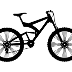 Drevený obraz - horský bicykel silueta na stenu