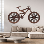 Drevený obraz - horský bicykel silueta na stenu