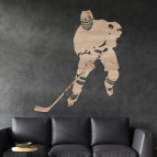 Drevený obraz – Hokejista v akcii