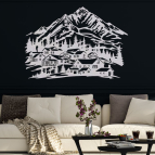 Drevený obraz na stenu – Horská dedina pod štítmi