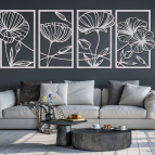 Trojdielny obraz na stenu – Kvetinová harmónia