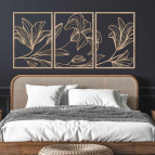 Trojdielny obraz na stenu – Kvetinová elegancia