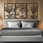 Trojdielny obraz na stenu – Kvetinová elegancia