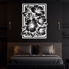 Drevený obraz na stenu – Kvetinový rám