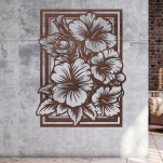 Drevený obraz na stenu – Kvetinový rám