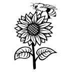 Drevený obraz – Slnečnica a včela