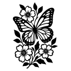 Drevený obraz na stenu – Kvety s motýľom