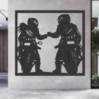 Drevený obraz na stenu - Pár na motorkách