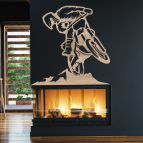 Drevený obraz na stenu – Motokrosový skok