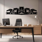 Drevený obraz na stenu – Nákladné autá