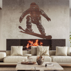 Drevený obraz – Skok na snowboarde