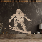 Drevený obraz – Skok na snowboarde