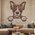 Drevený obraz – Psík pri okraji