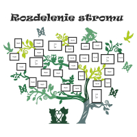 Drevený fotorámik na stenu – Rodinný strom so vtáčikmi