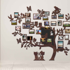 Drevený fotorámik na stenu - Strom so zvieratkami