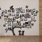 Drevený fotorámik na stenu - Strom so zvieratkami