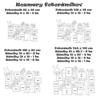 Drevený fotorámik na stenu – Rodinný strom so sovičkou a vtáčikom