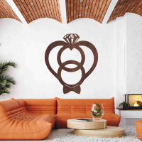 Svadobný obraz na stenu s obrúčkami