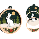 Drevené vianočné ozdoby na vymaľovanie – Lesné zvieratká