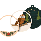 Drevené vianočné ozdoby na vymaľovanie – Lesné zvieratká