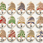 Drevené vianočné ozdoby na vymaľovanie – Mikuláš s čiapkou