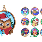 Drevené vianočné ozdoby na vymaľovanie – Zimné zvieratká