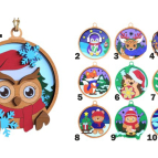 Drevené vianočné ozdoby na vymaľovanie – Zimné zvieratká