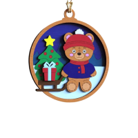 Drevené vianočné ozdoby na vymaľovanie s menom – Zvieratká