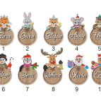 Drevené vianočné ozdoby na vymaľovanie s menom – Zvieratká