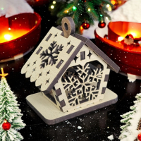 Drevený domček na stromček - 3 vzory